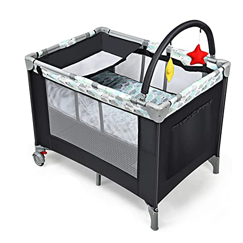 HONEY JOY Pack and Play with Portable Baby Playard w/Changing