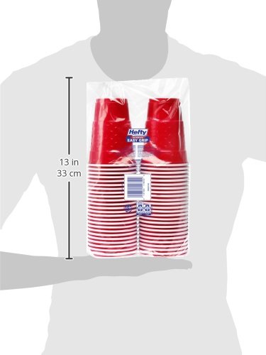 Hefty Red Plastic Party Cups -18 Ounce, 3 Packages of 50 Cups (150 Total)