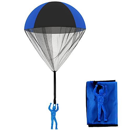 Skylety Parachute Toy Soldiers Hand Throwing Army Men Toys Parachute Hand Throw Toy Outdoor Flying Toys for Boys and Girls (Blue Black,1 Pcs)