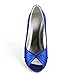 ElegantPark EP2009 Women Wedges Heel Peep Toe Pumps Satin Wedding Evening Dress Shoes
