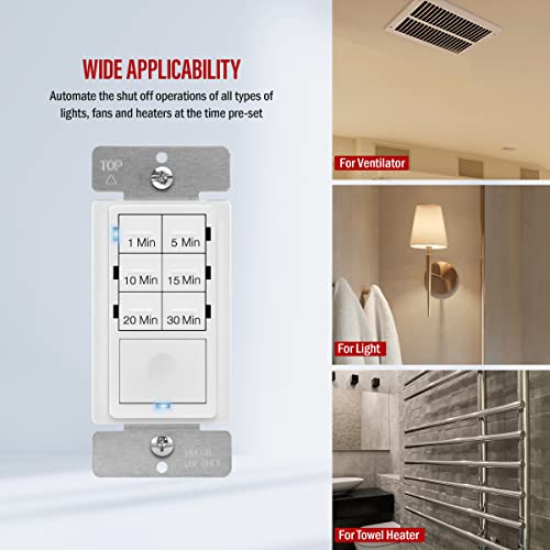 ENERLITES Countdown Timer Switch for bathroom fans and household lights