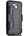 Alcatel One Touch Fierce XL case, Black Dual Layer Hybrid Armor Shock Proof Stand Holster Clip Phone Case Cover for Alcatel One Touch Fierce XL 5054 - iWIRE® [UTMOST Protection] & Touch Screen Pen