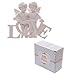 GIFT BRIT Giftbrit Sweet Angel Cherub Couple Holding Love Letters For Various Occasions Love Sculpture Home Decoration Collectible (White)