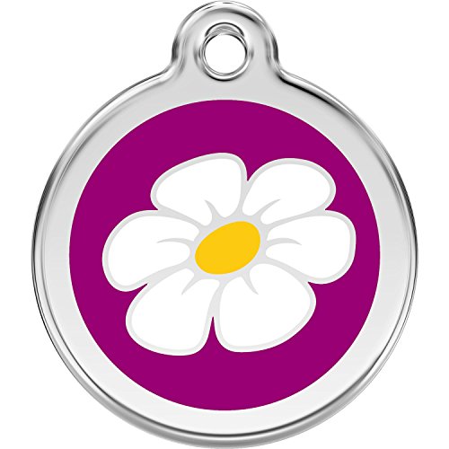 Red Dingo Personalized Daisy Pet ID Dog Tag (Medium Purple)