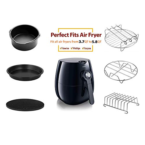 Air Fryer Accessories with Recipe Cookbook, 10 Pcs Deep Fryer Accessories for Philips Cosori Gowise USA Power Airfryer Fit all 3.7Qt, 5.3Qt, 5.8Qt Air Fryer, FDA Compliant, BPA Free - Thumbnail 6