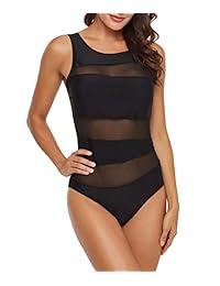 T1FE 1SFE Traje de baño de una pieza con corte de malla para dama