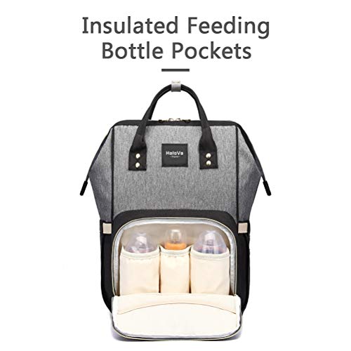HaloVa Diaper Bag, Baby Nappy Bag, Large Capacity Mommy Daddy Travel Backpack