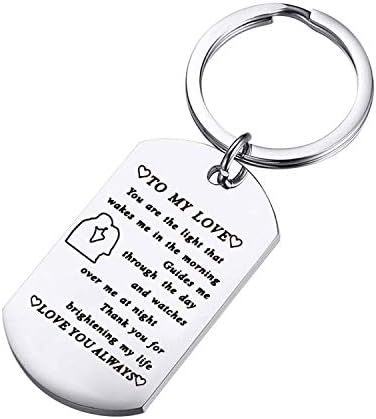 FUSTMW to My Man Keychain Husband Boyfriend Key Chain Gift I was a Little Late to Be Your First But I Want All of My Lasts to Be with You