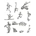 JIALEEY 40 PCS Sports Equipment Charms Mixed Cheerleader Girl Dance School Sports Spirit Gymnastics Pendants DIY for Jewelry Making and Crafting