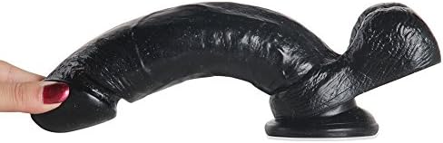 DressLoves 9 Inches Silicon Healthy Realistic Penis- LifeLike Veins & Balls- Bendable Uskincare- Non Toxic Black Baby With Suction Cup For HANDSFREE Play.