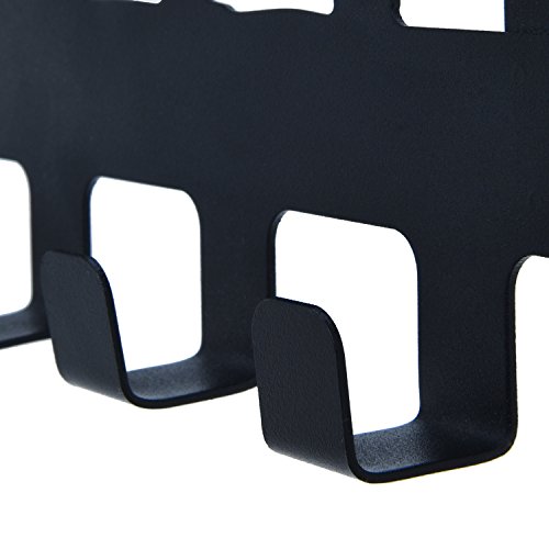 Over The Door Hook 2pcs Coat Hanger Rack Organizer, Black Heavy Duty 8 Hangers Heavy Duty Organizer for Coat Clothes Towels Bag Robes Ties Hats Scarves