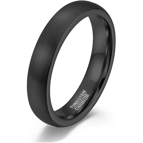 Epinki Anillos De Compromiso Para Hombre, Anillo 8MM Liso Banda