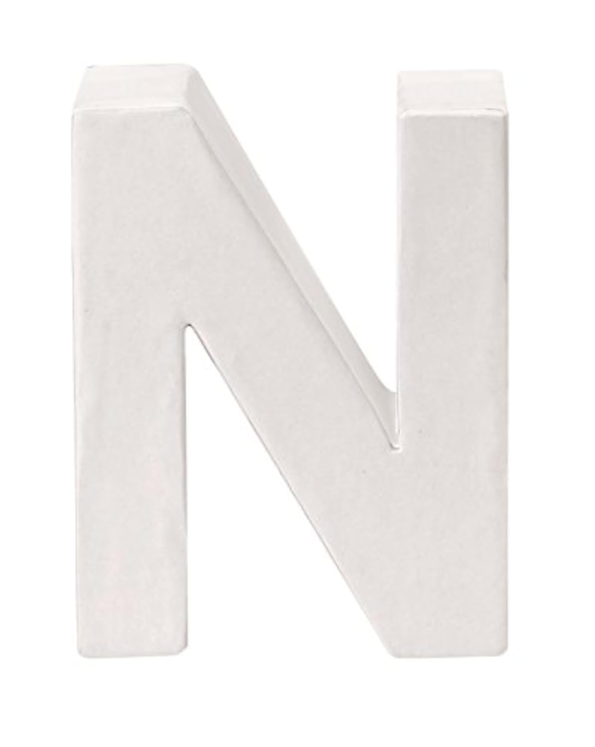 GLOREX Cardboard Letter - N, White, 10 x 8 x 3.5 cm