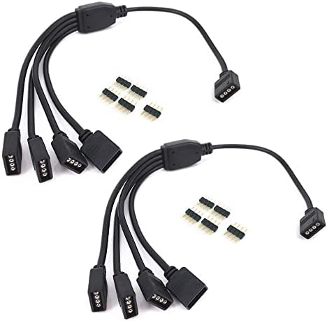 Câble Splitter RGB LED 8 Voies - Connecteur 4 Pins Noir - Pour Bande LED Intérieure