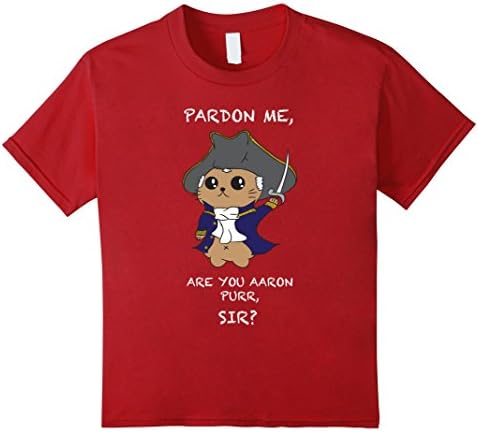 Kids Cute Hamilton Cat T-Shirt 10 Cranberry