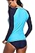 Sociala Women's Long Sleeve Rashguard UPF 50+ Rash Guard Swim Shirt Swimsuit Top