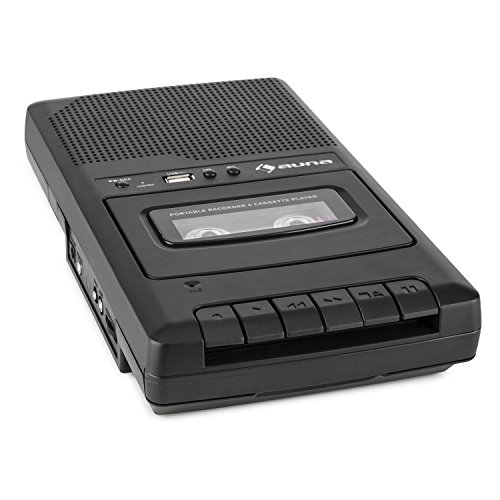 Lettore E Registratore A Cassette Portatile – USB, Altoparlante Integrato, Jack Cuffie E Maniglia, Alimentazione A Batteria O Adattatore (Nero)