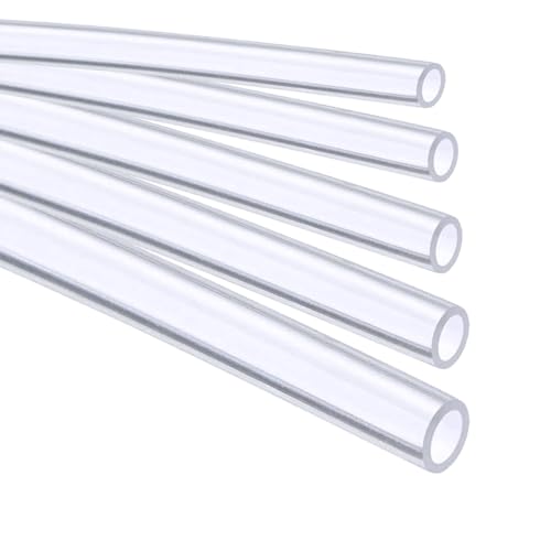 Stubotar Flexibler Silikonschlauch 8mm ID x OD 14mm Wandstärke 3mm Transparente Wasserleitung 50 Meter Hohe Temperaturbeständigkeit, nicht leicht verformbar