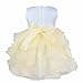 FEESHOW Baby Girls Ruffle Flower Baptism Dress Christening Gown Wedding Party Birthday Tutu Dress Beige 3-6 Months