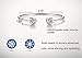 ISAACSONG.DESIGN Rose Gold Silver Tone Cuff Bangle Bracelet Zirconia Crystal Stone Jewelry for Women (white gold)