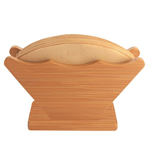 Coffee Filter Holder, Saebye Coffee Filter Storage, Renewable Bamboo