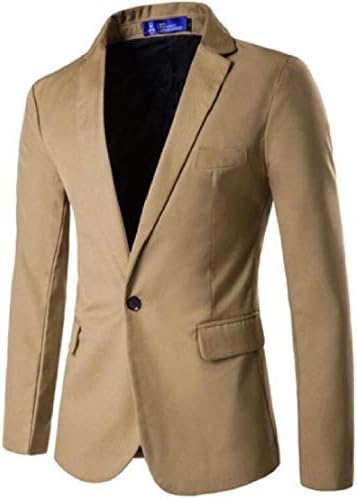 GRMO Men Solid Color Slim Fit Classic Casual Lapel One Button Wedding Jackets Coat Blazer