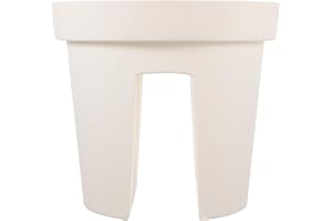 TEHAUX Outdoor Fence Flower Pot Plastic Planter for Balcony Railing with Spacious Planting Container