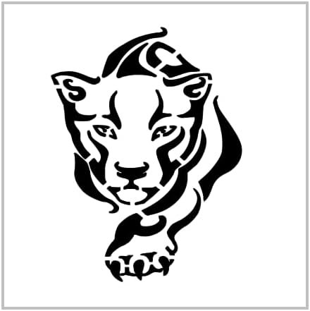 Mixed Media - Puma Stencil 4 Inch Cougar Panther Jaguar Wild Cat Design Reusable Sheet for DIY craft crafting card making cookie cake airbrushing small miniature MIN275