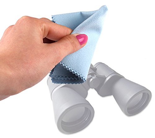 DURAGADGET Multi Purpose Small Blue Anti-Bacterial Microfibre Reusable Cleaning Cloth For Serious User 10x50 Binoculars, Celestron 71008 25x70 Skymaster Porro Prism Binoculars & Nikon Aculon A211 16x50 Binoculars
