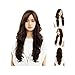TopWigy Dark Brown Wig for Women Long Curly Wave Synthetic Heat Resistan Side Bang Party Wig (Dark Brown)