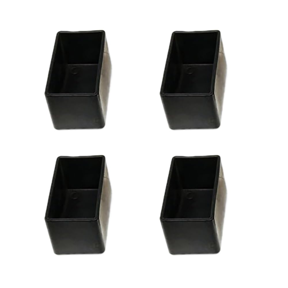 Wambere Pack of 8 rectangular chair leg caps, rectangular chair stoppers, protective caps for chair legs, non-slip floor, thickened chair leg covers, for protection of floors, black, 25 x 45 mm