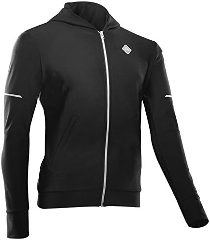 SOBIKE Mens Winter Cycling Jersey Running Long Sleeves Fleece Thermal Full Zip Hoodie Jacket Black,3XL