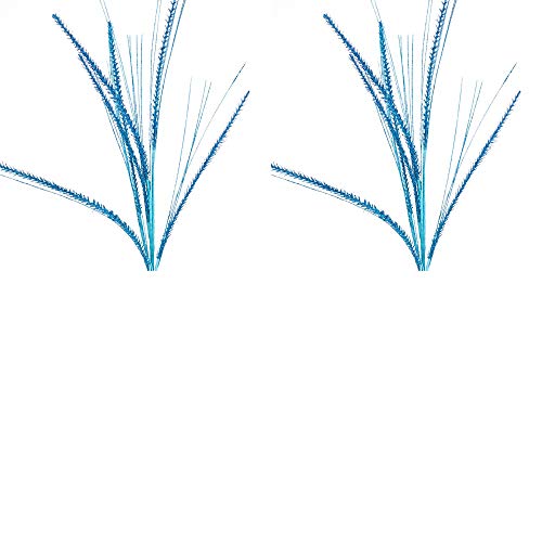Factory Direct Craft Sparkling Blue Glittered Grass Decorative Sprays | 2 Sprays Indoor Decor