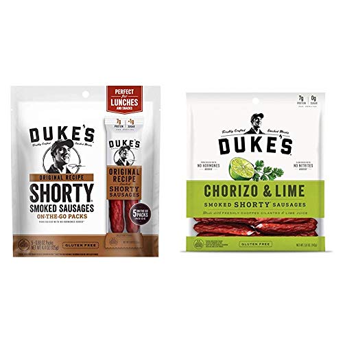 DUKE'S Original Recipe Smoked Shorty Sausages, Keto Friendly, OntheGo