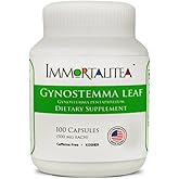 Immortalitea Gynostemma Capsules (Jiaogulan) - Whole Leaf Full Spectrum - Natural Adaptogen & AMPK Activator Supplement - Veggie Capsules - 100 Count, 500mg