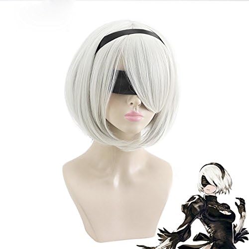 Allaosify Hair YoRHa No.2 Type B 2BYoRH Cosplay Wig NieR:Automata Costume Play Wigs Halloween Costumes Hair