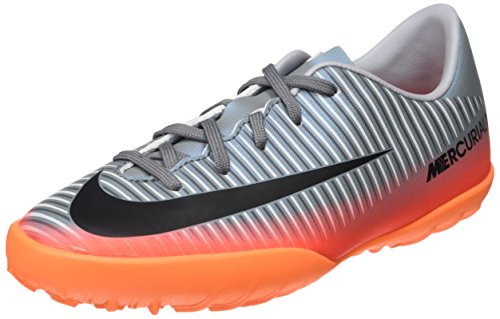 Nike Kids Jr Mercurialx Vapor XI CR7 TF Football (Toddler Big), Cool Grey/Metallic Hematite/Wolf Grey, 13.5 Little Kid M