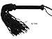 Premium Suede Flogger for Horse Training Crop Whip (18 Soft Suede Tails) (Black) Suede Covered Handle with Wrist Strap