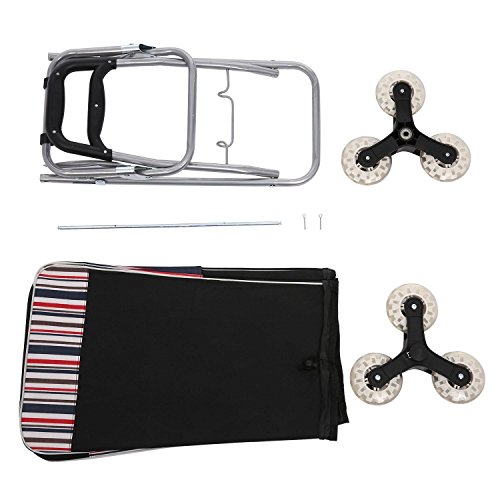 image for Utheing Folding Trolley Dolly Shopping Cart, Stair Climbing Cart Groce