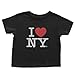 I Love NY New York Kids Short Sleeve Screen Print Heart T-Shirt Black Large (.