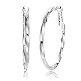 Earrings,Hoop earrings,Stainless Steel Twist Hoop Earrings