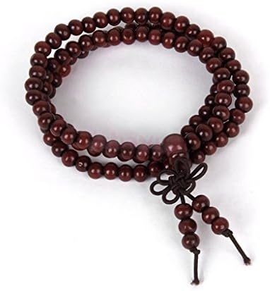 Diansts(TM) Tibetan Buddhist Buddha 6mm 108 Wooden Prayer Beads Mala Bracelet Necklace