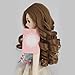 1/3 BJD SD Doll Wig with 9-10 Inch High Temperature Synthetic Fiber Dark Brown Long Kinky Wavy Hair with Middle Parting Wig BJD Doll Wigs for 1/3 BJD SD Doll(22#)