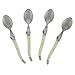 French Home Laguiole 4-Piece Coffee Spoons Set – Sophisticated Stainless Steel Spoons with Ivory-Colored Handles – Laguiole Flatware Set for Tea, Coffee, Desserts, and Ice Cream (6