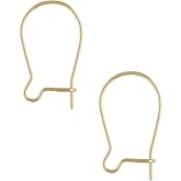 10pcs Adabele Real 1/20 14K Gold Filled Kidney Earring Hooks 16mm Dangle Ear Wire (Thin 0.5mm/24 Gauge) for DIY Earrings Jewelry Making JK1-N5