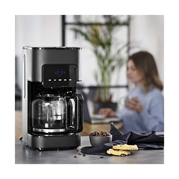 Princess Black Steel Kaffeemaschine - 1,5 Liter Fassungsvermögen, 900 Watt, für bis zu 15 Tassen, Füllstandanzeige… – Bild 3