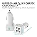 Quick Charge 2.0 Car Charger, iOrange-E 36W Dual Port USB Car Charger Adapter (2 New USB Cables Included) Car Accessories for Nexus 6, Galaxy S6 Edge, Xperia Z4, HTC One M9 and More , White