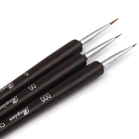 GBSTORE Professional Sable Nail Art Brush Pen Painting Drawing Tool Set of 3 - Thumbnail 2