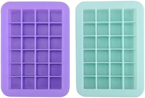 HOYATO Silicone Mini Ice Cube Trays Molds/Maker BPA Free Set of 2 for Whiskey, Cocktails, Wine, Beer