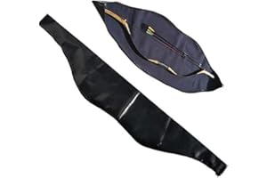 AMEYXGS 60inch Archery Traditional Bow Bag Longbow Case Leather Recurve Bow Case Hunting Recurve Bow Carry Bag Case for Outdoor Shooting Leather Bow Bag